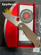 Spyderco Para 3 Sprint Run CPM-15V Plain Blade Brown G10 Handles C223GPBN15V