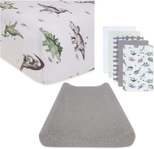 Unisex Baby Gift Set - Crib Sheet, Changing Pad Cover  Burp Cloths, 100 Organi