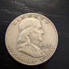 1958 Franklin Silver Half Dollar No Mint Mark