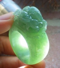Video Certified Green Natural A JADE Jadeite Dragon RING USA. 11.5      722066