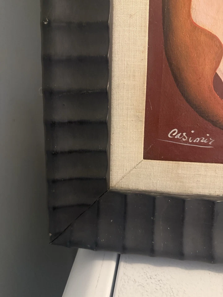 Lienzo Original Laurent Casimir Pintura al Óleo Haitiano 22.5 x 19.25 Firmado ÚNICO EN SU CLASE Foto 4 de 4