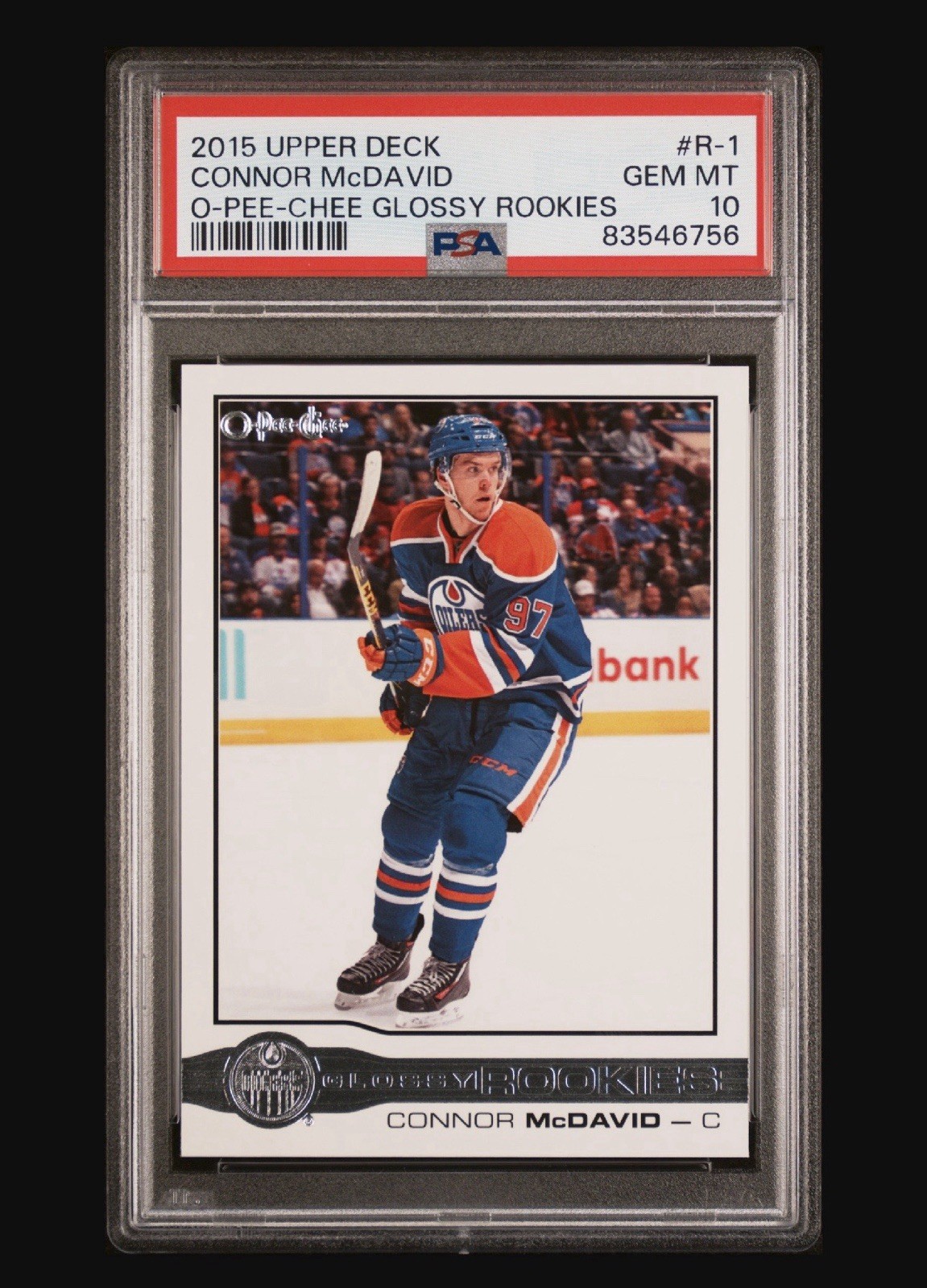2015 UPPER DECK CONNOR MCDAVID O-PEE-CHEE GLOSSY ROOKIES R-1 RC PSA 10