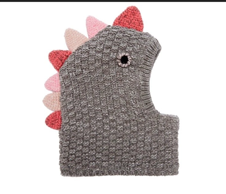 Thaynards Calentadores de Invierno Dana El Dinosaurio Niñas Pequeñas Gorro Sombrero y Mitón Conjunto Foto 3 de 4