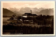 Kloster Reutberg mit Karwendelgebirge Germany Vintage Monastery Scene RPPC