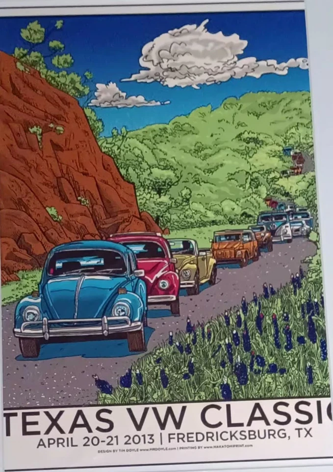 Texas VW Classic Cardboard Poster Print by Tim Doyle April 20-21 2013 - Image 3 of 4