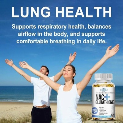 Daitea NAC + Glutathione Supplement , Supports Liver & Skin Health,120  Capsules