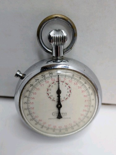 Vintage Mechanical Stopwatch RUNS WELL Compass Instrument Swiss Made Sports A3