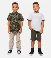Kids Headquarters BOYS Outfit 4PC Set T-Shirts Jogger Short (GREEN CAMO 5)NWT