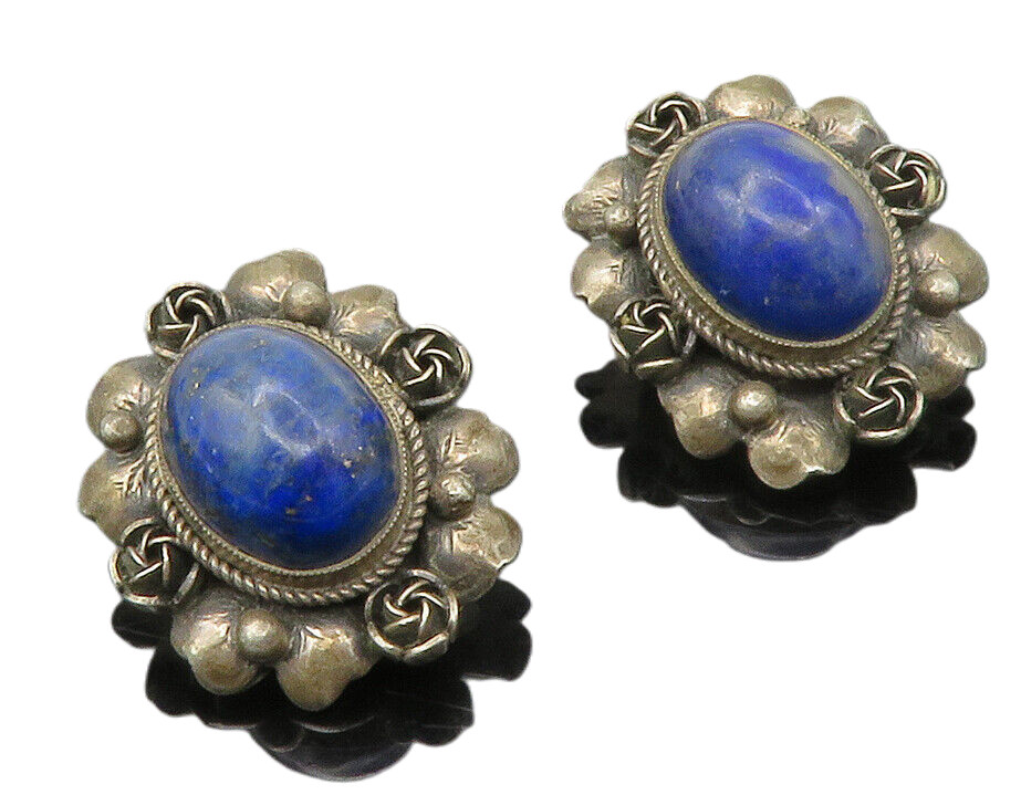 PERRUZI 925 Silver Vintage Lapis Lazuli Non Pierce Drop
