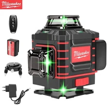 Milwaukee 360° Green Beam Cross laser level tools with charger+ Battery