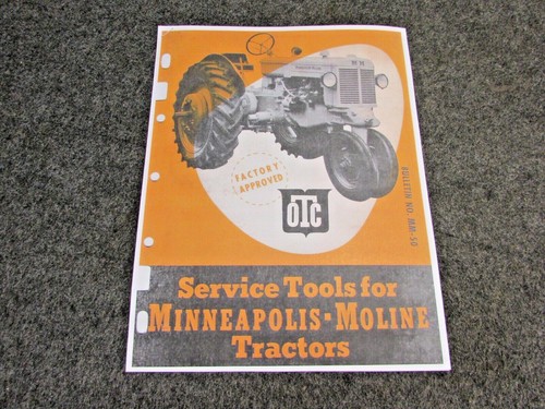 VINTAGE OTC TOOLS for MINNEAPOLIS-MOLINE TRACTORS BROCHURE
