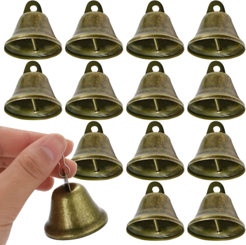 36 pz campane artigianali, campane jingle campane in ottone per artigianato con ganci a molla appeso - Foto 1 di 12