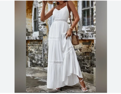 Zara Womans Midi Poplin Dress Size XS White Lace Insert Trim 3798/024 NWT |  eBay