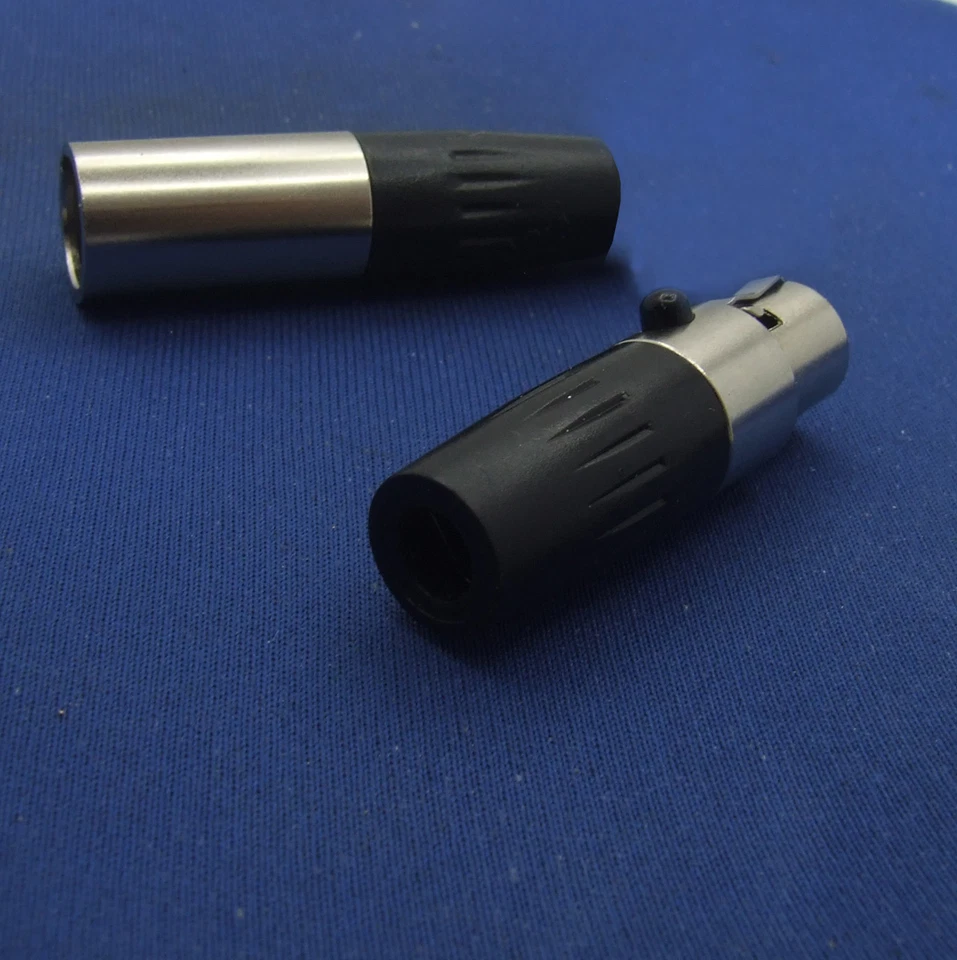 5 set Mini XLR Cannon Female & Male Connector 6-Pin Plug Socket Silver Cable DIY - Image 4 of 4