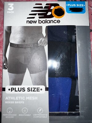 New Balance 3-Pair Mens Boxer Briefs Underwear Polyester Blend
