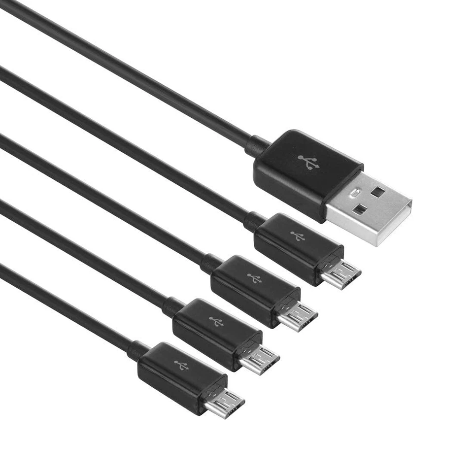 6ft Multi Micro USB Charging Cable, 4 in 1 USB 2.0 A Male to 4 Micro USB Male - Image 3 of 4