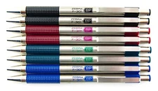 Zebra Ballpoint Pens F301 8pc Lot Fine Pt Black Red Blue Green Stainless Steel