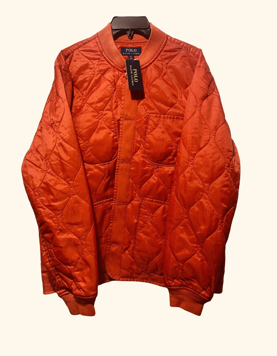 Polo Ralph Lauren RL Orange Red Nylon Quilted Liner Jacket Size XL