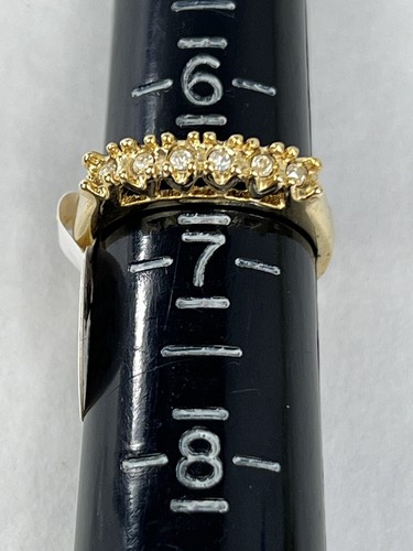 Gold Tone 14K GE Roman Ring Size 7 Clear Gemstones band ring Roman China - Picture 7 of 7