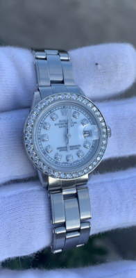 Rolex Date 6517 26MM Stainless Steel Diamond Dial Approx 1CT  display picture 1