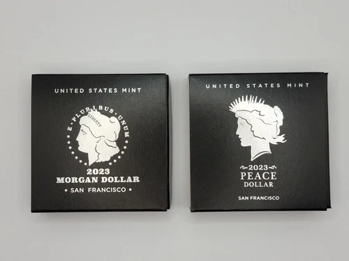 2023 S Proof Morgan And Peace Silver Dollar 2 Coin Set - In Stock