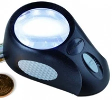 Lighthouse Bullauge Desk Magnifier 5x Magnification 6 White LED Black Frame NEW