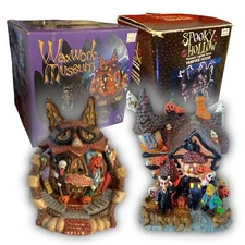 Halloween Spooky Hollow Vampire Porcelain Lighted House & Waxwork Museum Decor