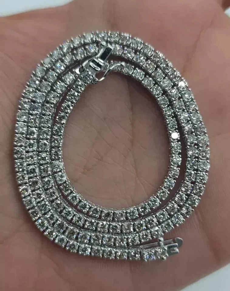 6CT Round Cut Lab Created Diamond Women's Tennis Necklace 925 Sterling Silver - Image 4 of 4