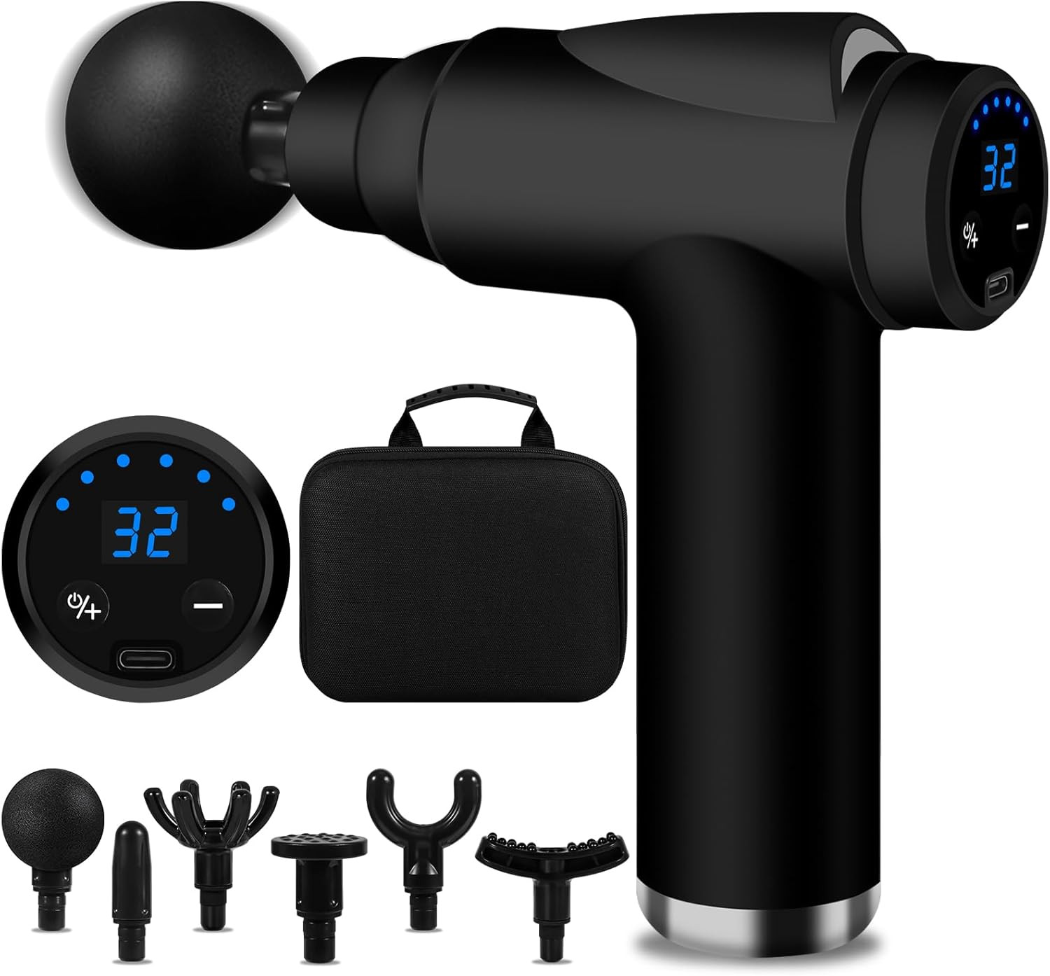 Pistola Massaggio Muscolare Mini Professionale - 32 Livelli LCD