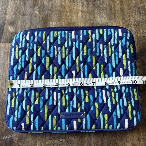 Vera Bradley 7x9 Porta Tablet Imbottito Zip Unisex/Ragazzo Blu Verde Newport Nuovo senza etichette - Foto 12 di 13