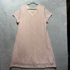 Collections ETC. Women’s SS Plus Lace Dress XXL 2X Blush Pink