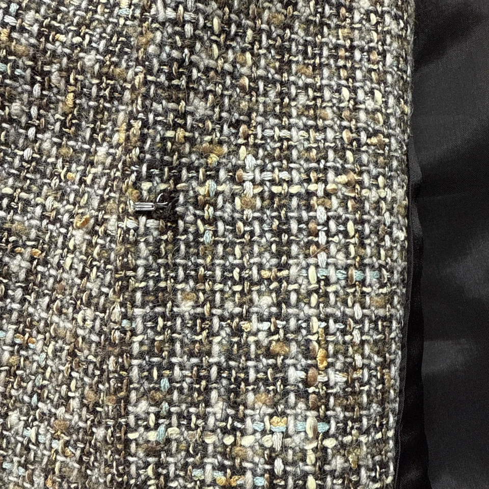 Dana Buchman Lana Mezcla Alpaca Tweed Falda Traje Pequeño 4P/2P Marrón Aqua Foto 4 de 4