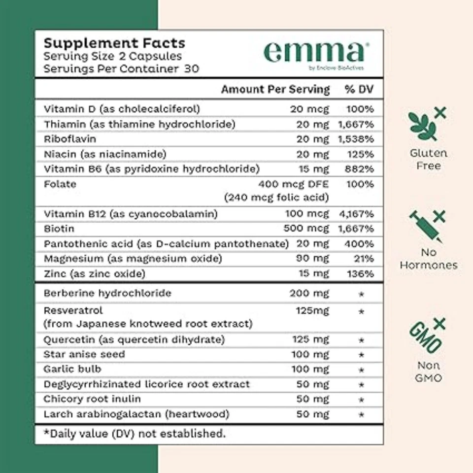 3 Pack Emma Gut Health Supplement 180 Capsules for Bloating Relief & Leaky Gut - Image 4 of 4