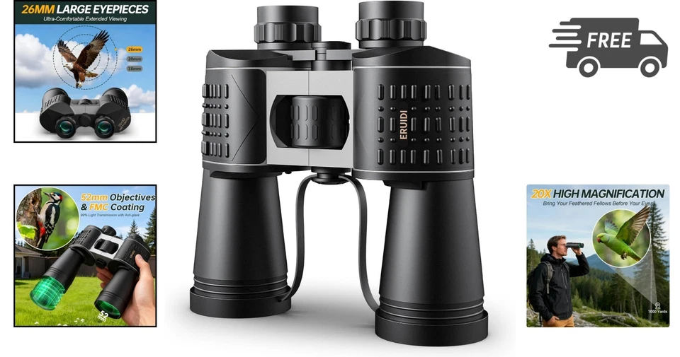 Binoculars for Adults High Powered 20x 52mm Low Light Bird Watching Stargazing - Image 2 of 4