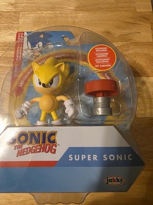 Jakks Pacific Sonic The Hedgehog Classic Super Sonic 4 Figure with Spring New