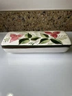 Stangl Art Pottery Pink Flower Green Trinket Jewelry Box w/ Lid 3793 RARE