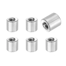 6Pcs 304 Stainless Steel M5x0.8mm Round Coupling Nuts, 0.39x0.31"(ODxH)