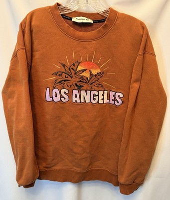 ANDERSSON BELL Size Medium Embroidered Los Angeles Sweatshirt Brown Sunset