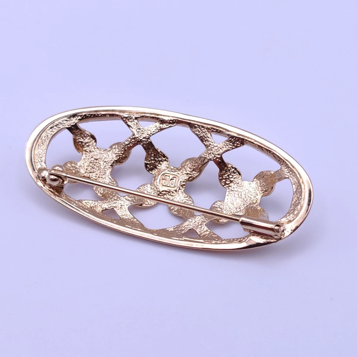⭐ Pierre Lang Brosche Anstecknadel Stecker Pin Anhänger Perle Stein Gold 065 ⭐