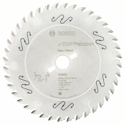 Bosch Kreissägeblatt Top Precision Best for Wood, 250 x 30 x 3,2 mm, 40