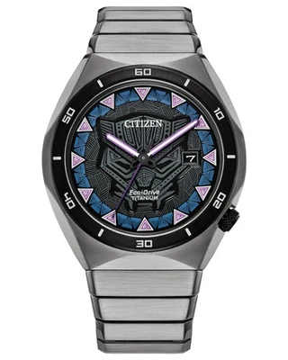 NUEVO Reloj Hombre Citizen Eco-Drive Marvel Pantera Negra Super Titanio AW1668-50W - Imagen 1 de 4