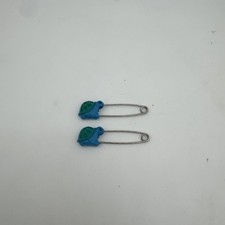 2 Vintage Diaper Pins Gerber Blue Turtles