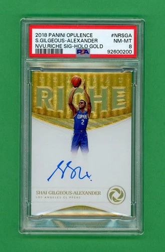Shai Gilgeous-Alexander 18-19 Opulence Gold Rookie Auto /10 PSA 8