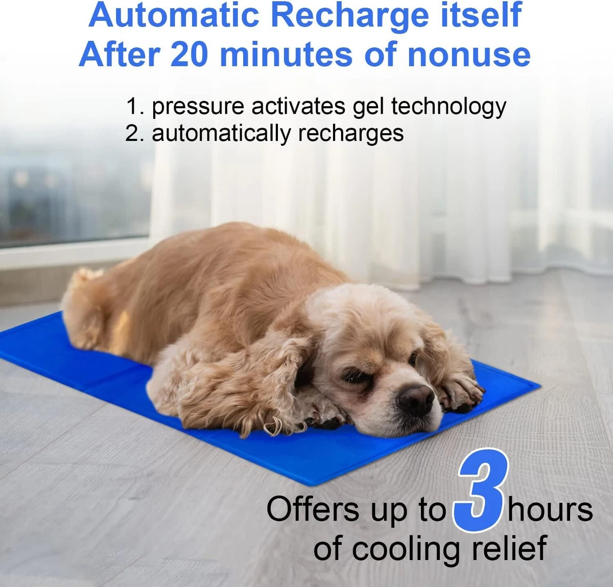 Large Dog Cooling Mat Pressure Activated Pet Cat Self Cooling Gel Pad Bed Summer