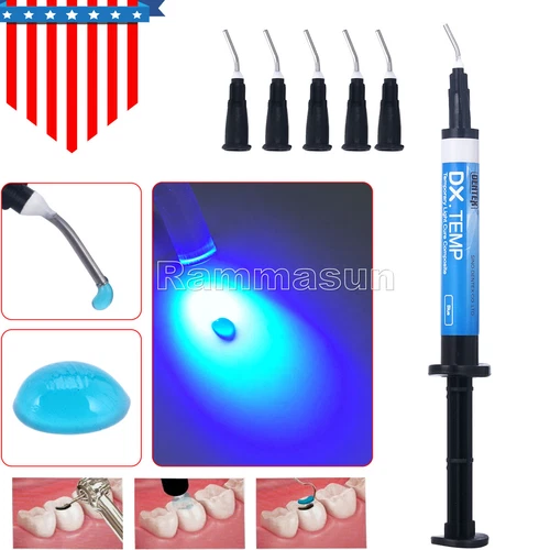 Dental Temporary Flow Light Cure Filling Composite Material Resin Blue Dentex US