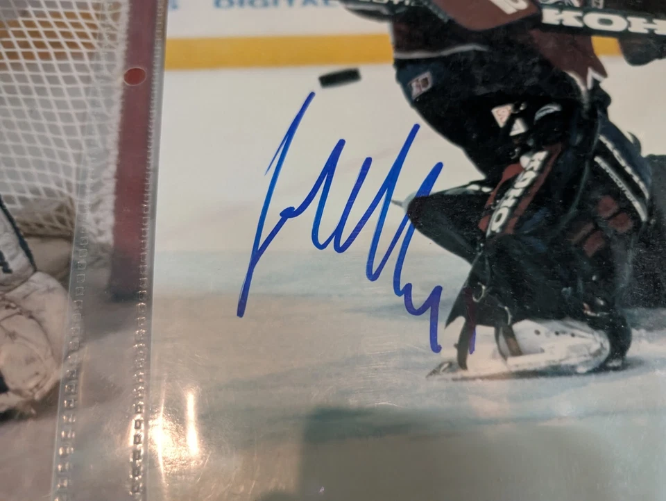 NHL Colorado Avalanche Stephane Fiset & Jose Theodore Signed 8x10 Hockey Photos - Image 3 of 4