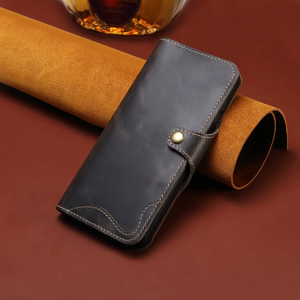 100% Genuine Leather Crocodile Cover  for iPhone 12 13 14 15 16 Wallet Flip Case - Image 4 of 4
