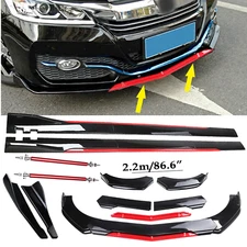 Front Bumper Lip Splitter Spoiler Side Skirt Bod Kit For Honda Accord Glossy