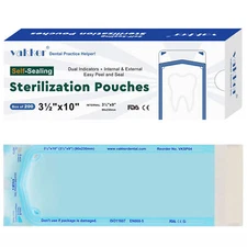 200pcs 3.5" x 10" Self Sealing Sterilization Pouches Autoclave, Sterilizer Bag