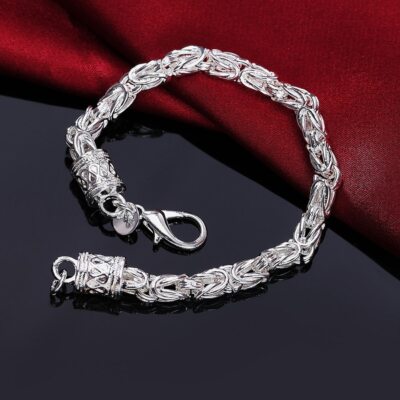 925 Sterling Silber Armband für Frau Mann Luxus Hochzeit Party Weihnachtsgeschenke